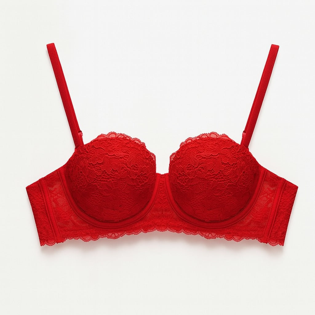 Sexy Lace 1/2 Cup Push-Up Bra - Floral Underwire Lingerie for Women