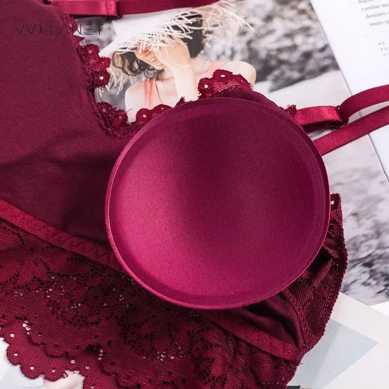 2024 Lace Wireless Push-Up Bralette - Soft, Backless Fashion Bra