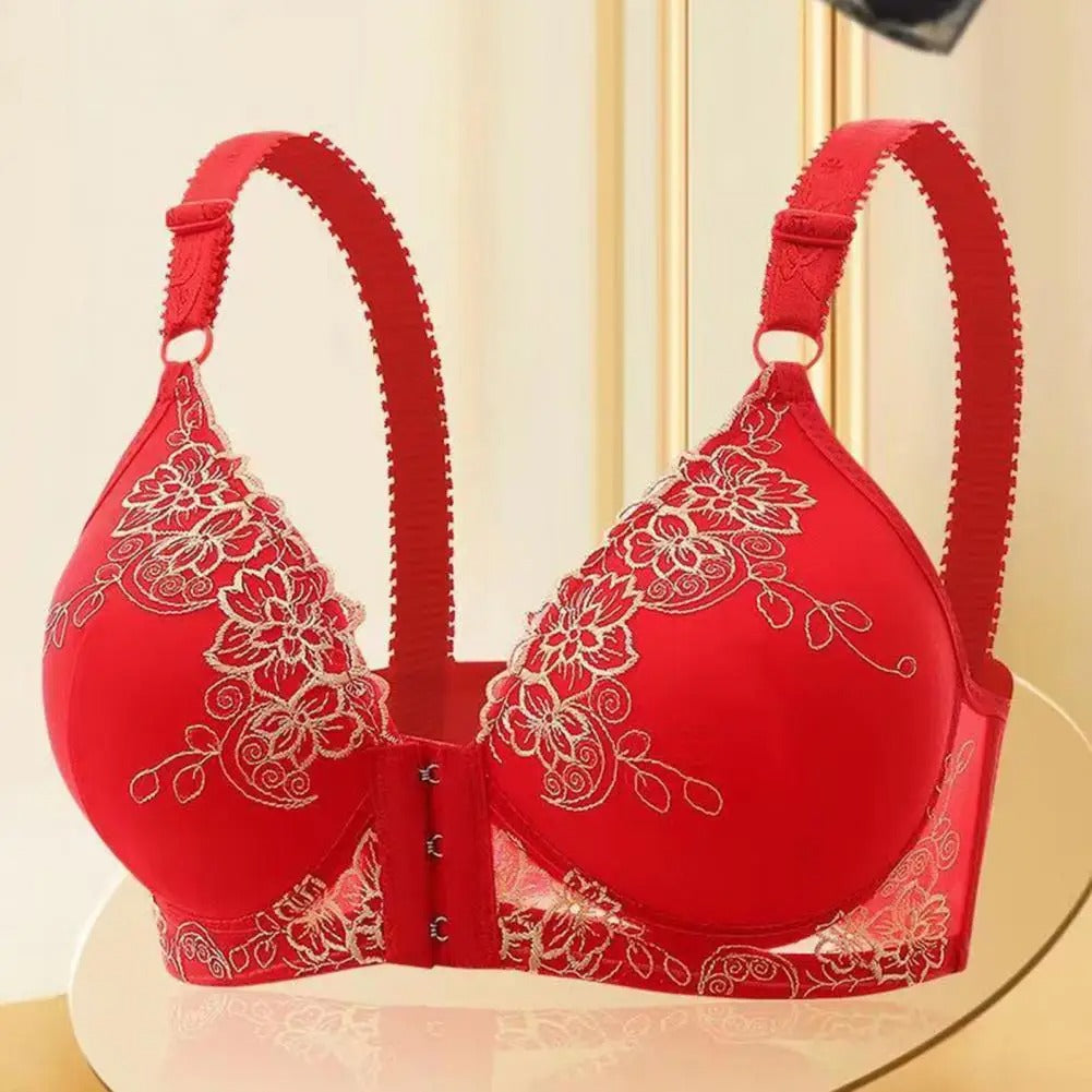 Front Closure Posture Corrector Bra - Lace, Seamless, Push-Up