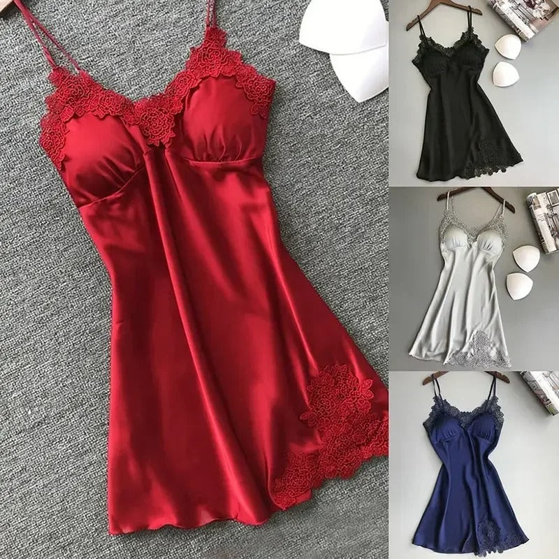 Sexy Satin Halter Nightgown - Spring & Summer Strappy Pajamas