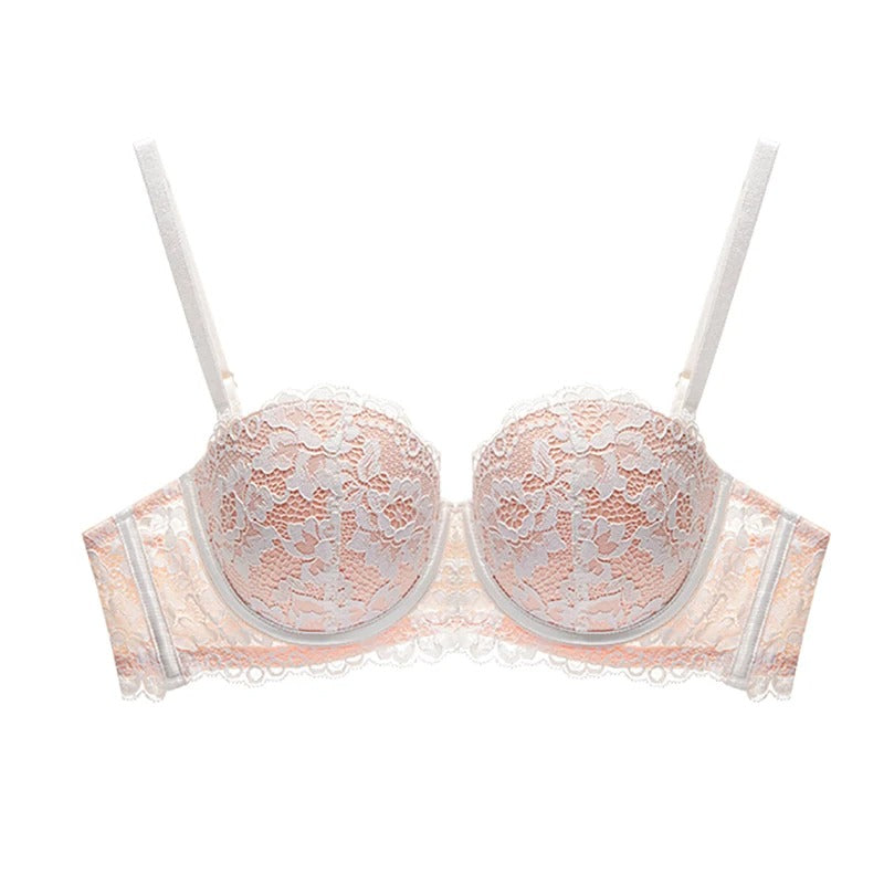 Sexy Lace 1/2 Cup Push-Up Bra - Floral Underwire Lingerie for Women