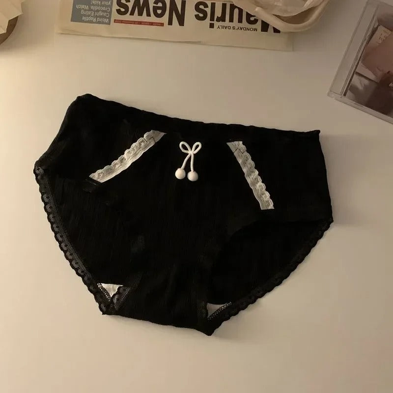 Cute Lolita Bow Cotton Briefs – Antibacterial & Comfortable