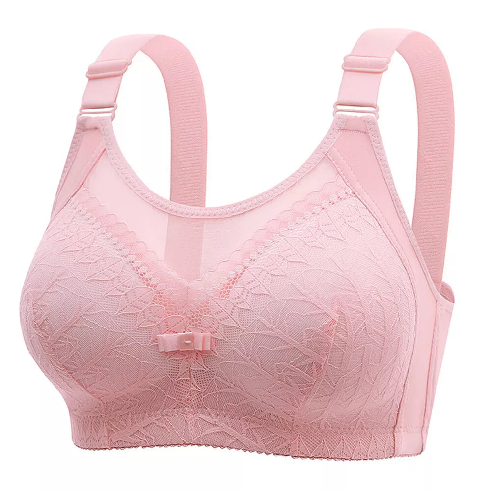 Comfortable Lace Push-Up Bra - Large Size, Adjustable & Breathable