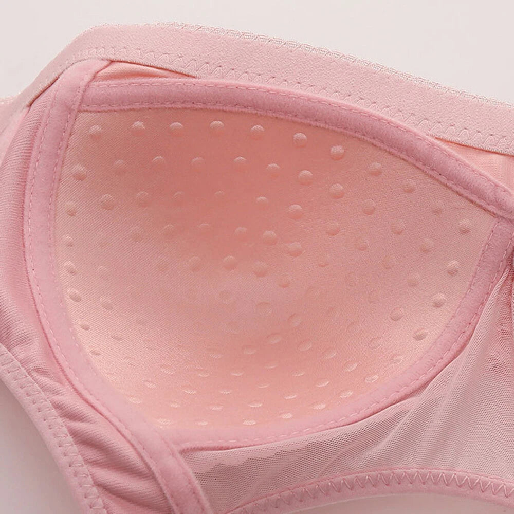 Comfortable Lace Push-Up Bra - Large Size, Adjustable & Breathable