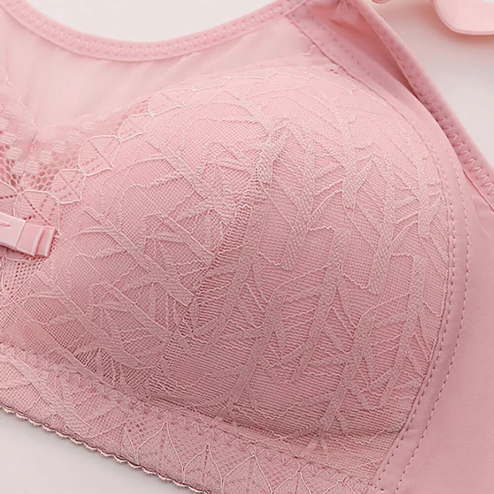 Comfortable Lace Push-Up Bra - Large Size, Adjustable & Breathable