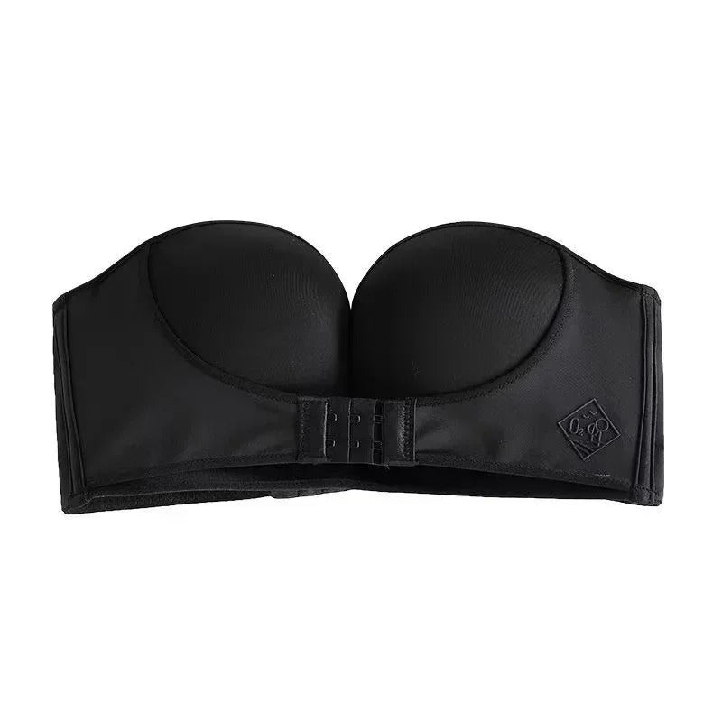 Sexy Strapless Push-Up Bra - Front Closure, Seamless, Wireless