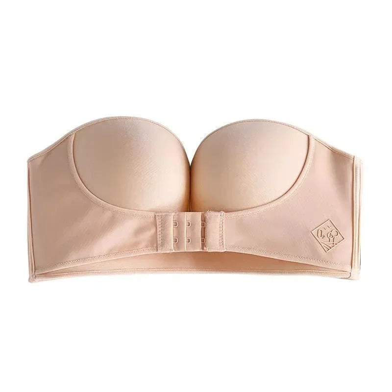 Sexy Strapless Push-Up Bra - Front Closure, Seamless, Wireless