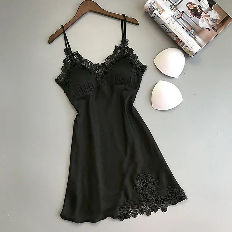 Sexy Satin Halter Nightgown - Spring & Summer Strappy Pajamas